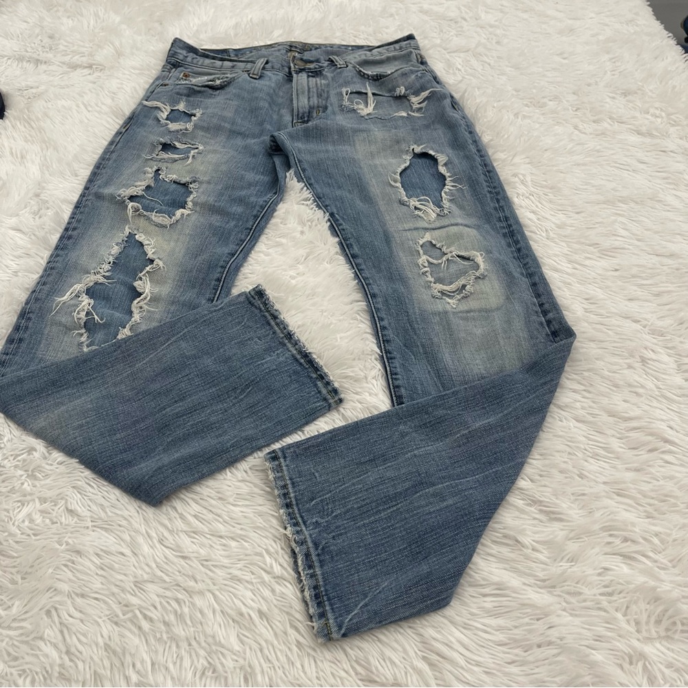 AMERICAN EAGLE MENS JEANS SLIM STRAIGHT DISTRESSED SIZE 30/32. GOOD COND…